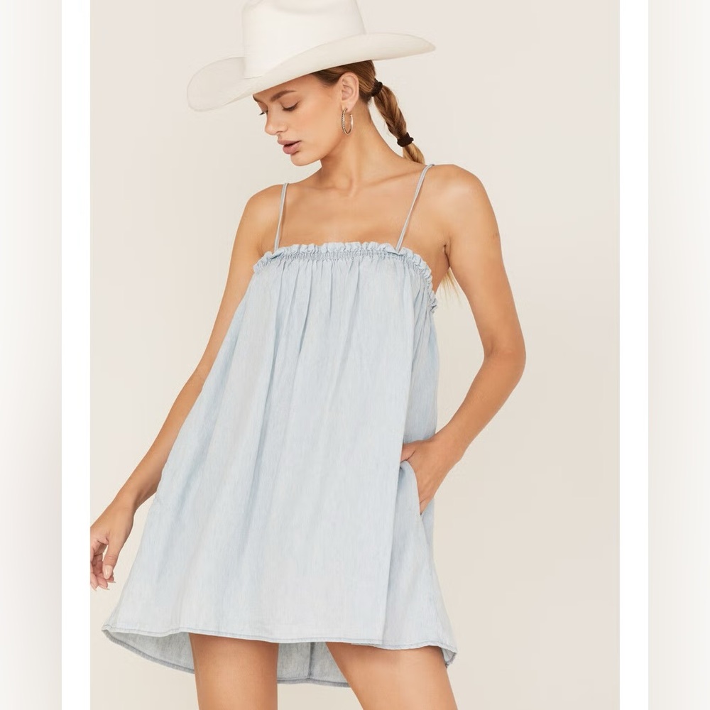 Show Me Your Mumu Chambray Angel Mini Dress